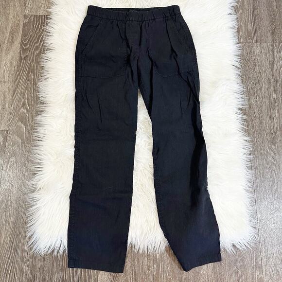 Theory Pants - Theory Womens Northsound Pull‎ Linen Blend On Pants Size 00 Black Beach Travel